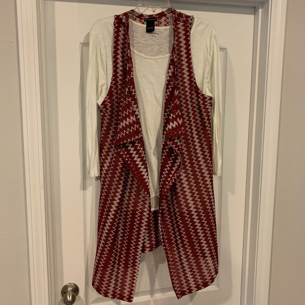 Open front sleeveless cardigan